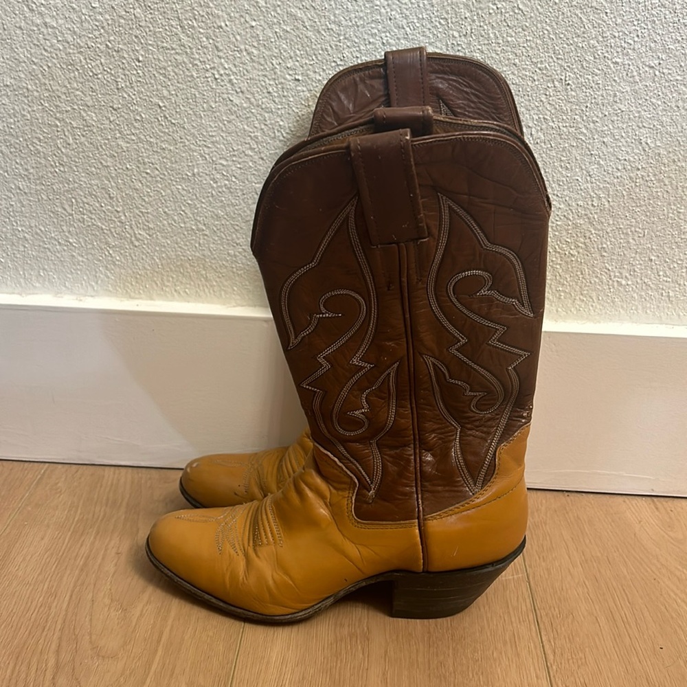 Vintage 90s The Sanders Heeled Western Boots 6